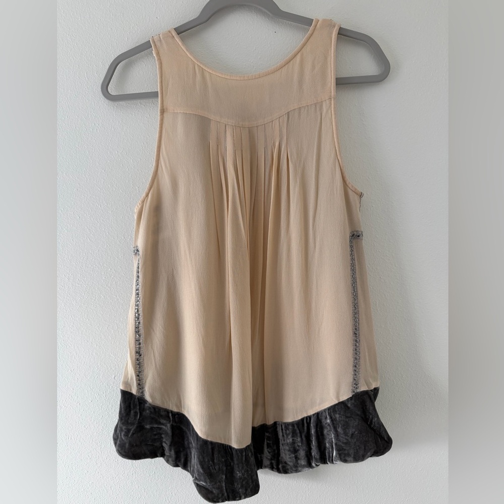 Anthropologie Moulinette Soeurs Dainty Velvet Beaded Boho Fairy Tank- medium - Picture 6 of 14